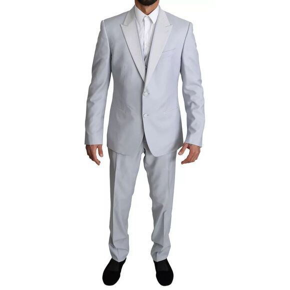 Dolce & Gabbana Light Blue SICILIA Wool 3 Piece Men's Suit